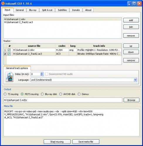 TSmuxer MKV AC3 ETAPE 3