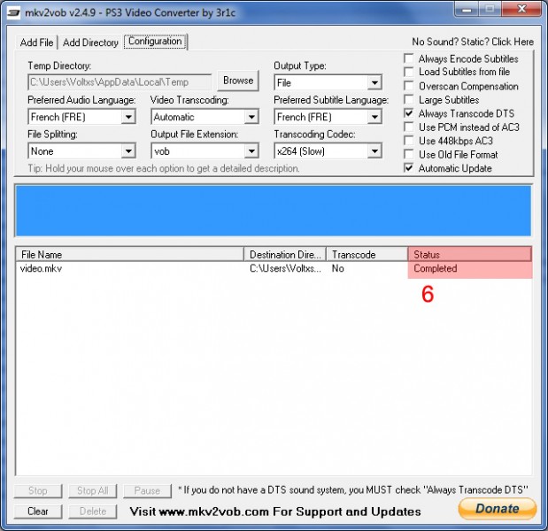 mkv2vob completed copy